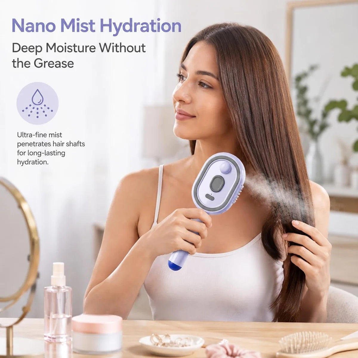 Nano Mist Detangling Electric Spray Hair Brush
