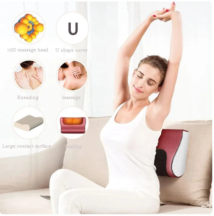 Heat & Adjustable Speed Electric Massage Pillow